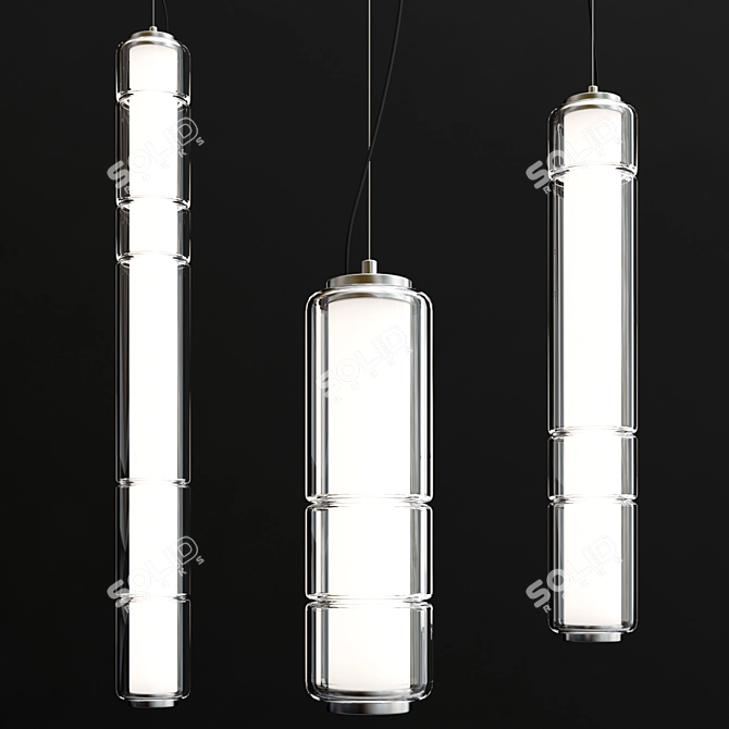 Stacking V Glass Pendant Lamp 3D model image 5