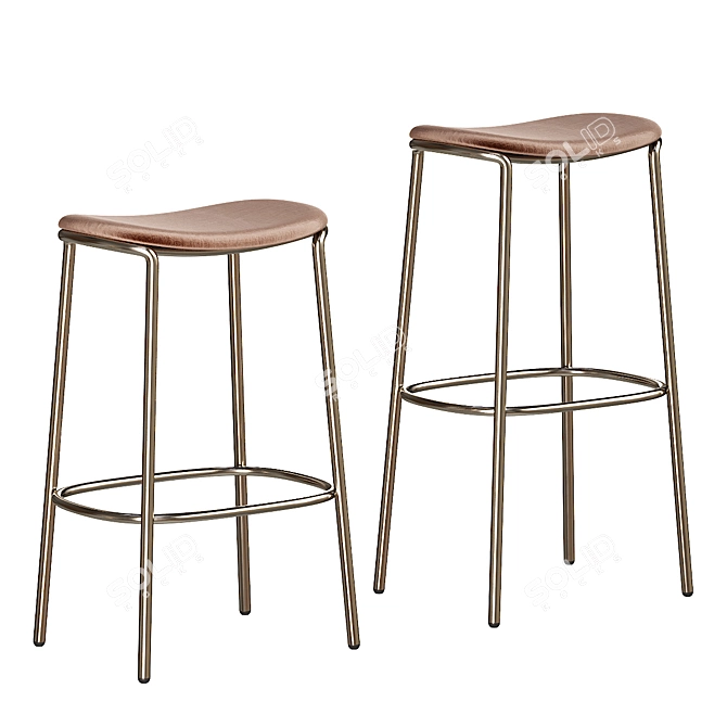 Trick Collection Upholstered Steel Stools 3D model image 1