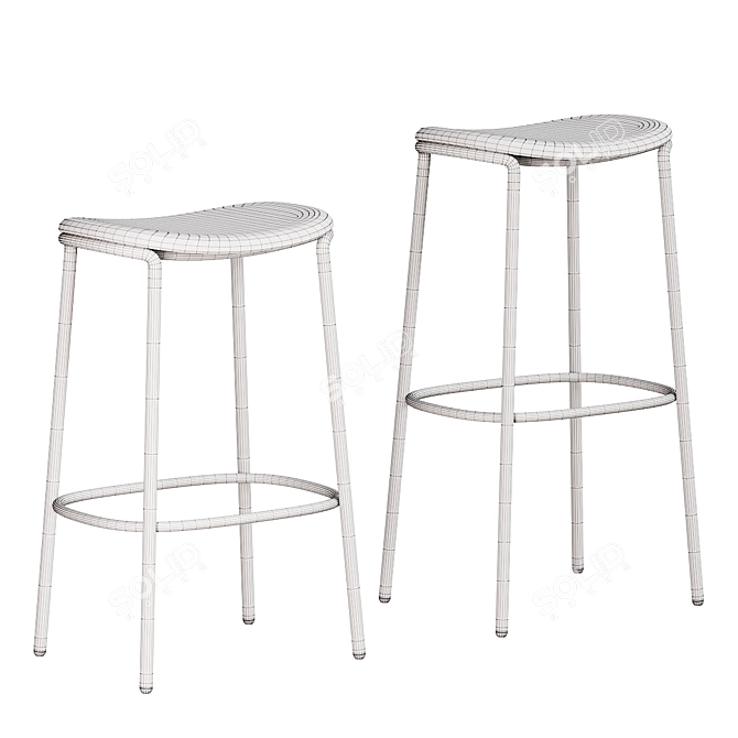 Trick Collection Upholstered Steel Stools 3D model image 2