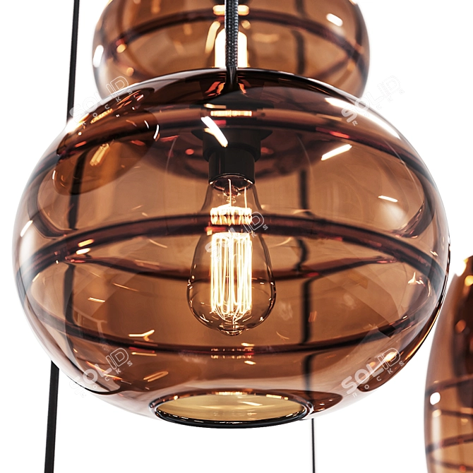 Handcrafted Glass Pendant Lights 3D model image 2