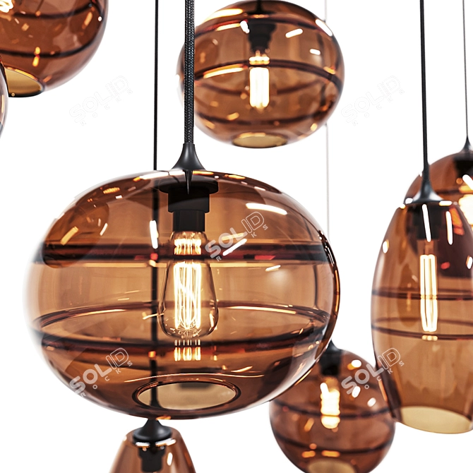 Handcrafted Glass Pendant Lights 3D model image 4