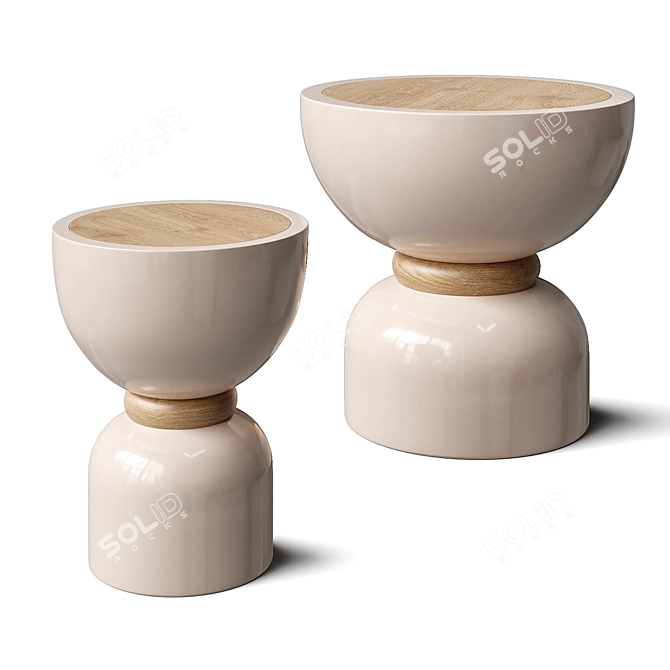 Modern Duo Side Tables Set 3D model image 1