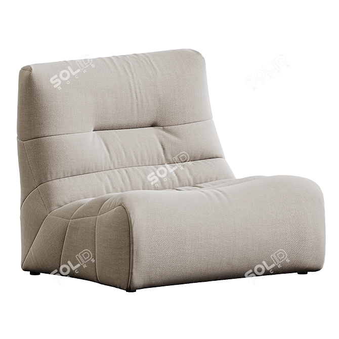 Luxury Leather Recliner with Footrest 3D model image 2