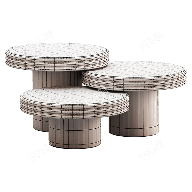 Elegant Scala Round Tables Set 3D model image 7