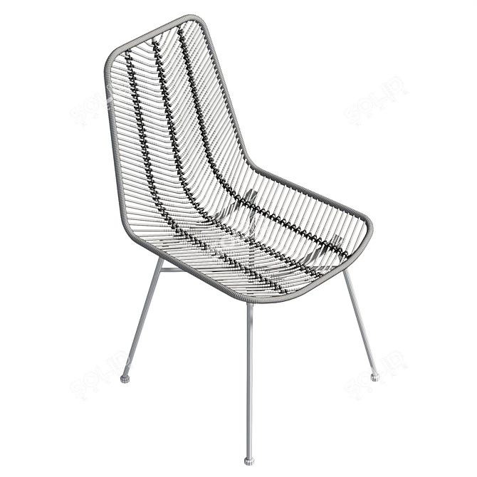 Chevron Rattan Dining Chair 80cm 3D model image 6