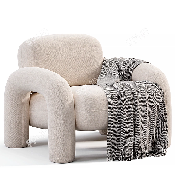 Modern BUBO Armchair Design 3D model image 2