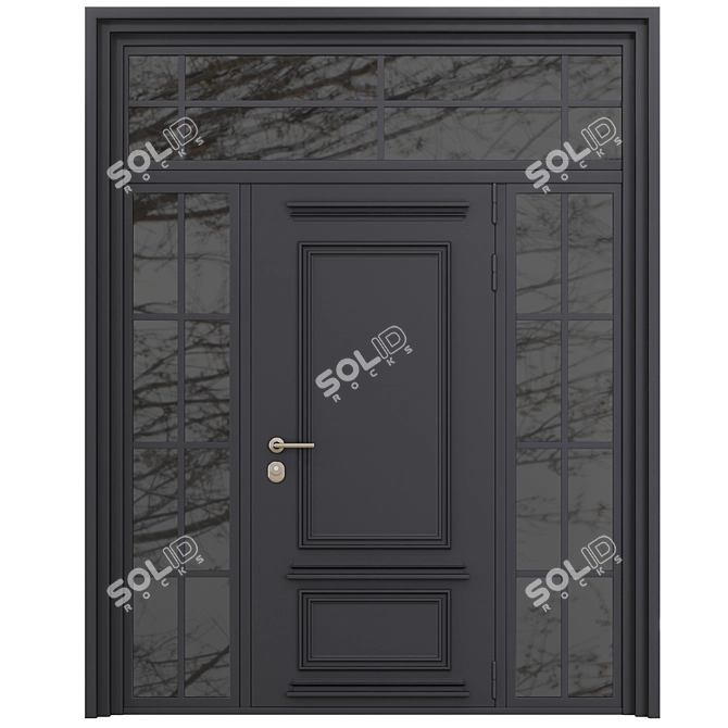 Modern Entry Door Set 90 3D model image 6