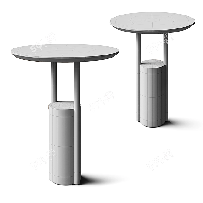 Modern Refined Zanco Side Table 3D model image 4