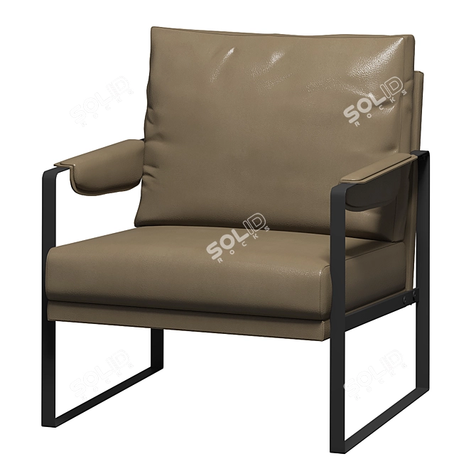 Industrial Loft Armchair Eco Leather 3D model image 1