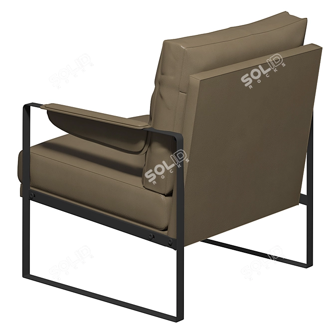 Industrial Loft Armchair Eco Leather 3D model image 3