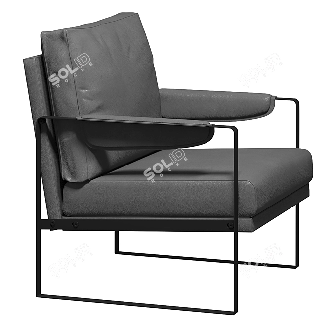 Industrial Loft Armchair Eco Leather 3D model image 4