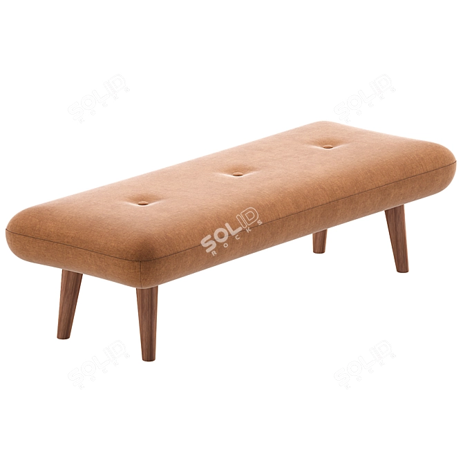 Elegant Blue Loa Bench 3D model image 2