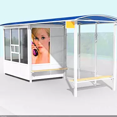 Modern Vray Kiosk Design 3D model image 1 