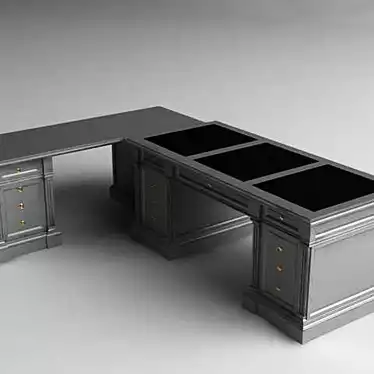 Spacious Office Desk 3D model image 1 