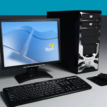 Fully Assembled Windows XP Computer 3D model image 1 