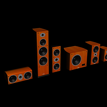 AE Speaker Set with Subwoofer 3D model image 1 