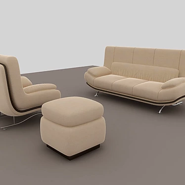 Comfy Sofa & Chair Set 3D model image 1 