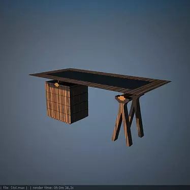 Title: Compact Folding Dining Table 3D model image 1 