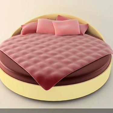 Sleek Round Bed 3D model image 1 
