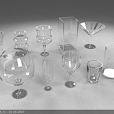 Glass-like V-Ray Material 3D model image 1 