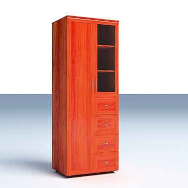 Elegant Spanish Walnut Wardrobe 3D model image 1 