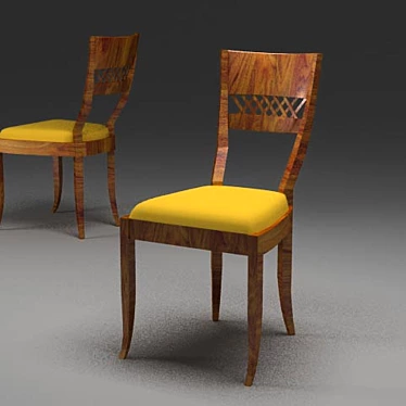 Classic Wooden Kitchen Chair 3D model image 1 