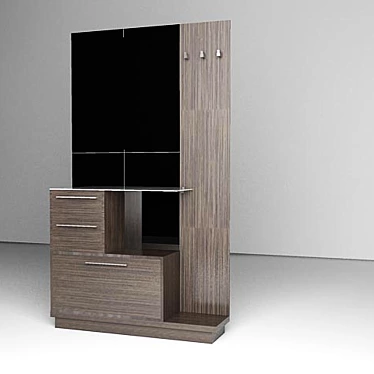 Italian Hall Module: Open Wardrobe, Mirror, Drawer Cabinets, Cabinet 3D model image 1 