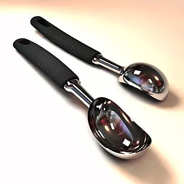 Metal Ice Cream Spoons with Plastic Handle 3D model image 1 