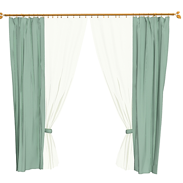 Chic Tie-Up Curtain 3D model image 1 