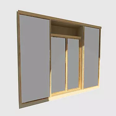 Modern Mirror Wardrobe 3D model image 1 