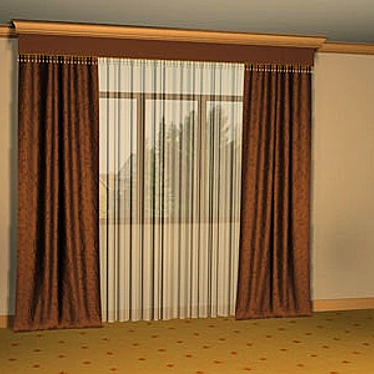 Max9 Mat Standard Curtain 3D model image 1 