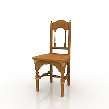 Modern Wooden Chair 3D model image 1 