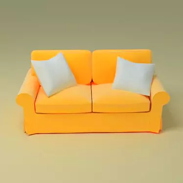 Modern Velvet Sofa 3D model image 1 