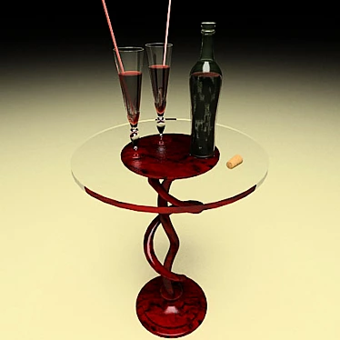 Wine Table Set 3D model image 1 