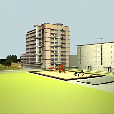 3D Max 9 Rendered Administrative Building 3D model image 1 