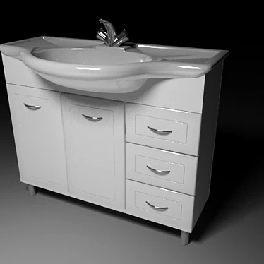 Italian-made Bedside Table with Sink | Iskrasoft 3D model image 1 