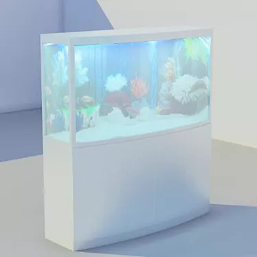 Elegant Glass Aquarium: 3D Textured 3D model image 1 