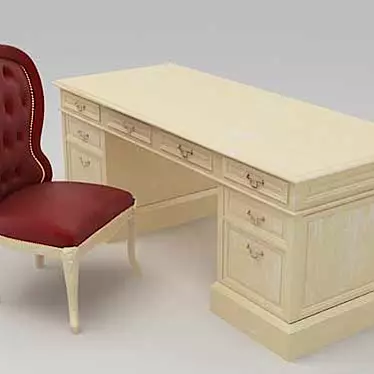 Elegant Set: Chair & Table 3D model image 1 