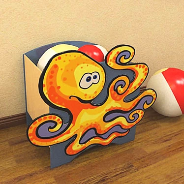 OctoBox: Unique Plywood Toy Chest 3D model image 1 