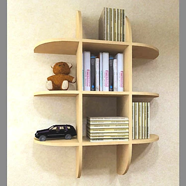 Texture Bookshelf: Stylish Storage 3D model image 1 