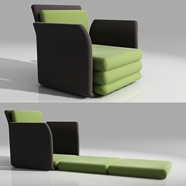 Title: Convertible Comfort: OOCH Armchair-Bed 3D model image 1 