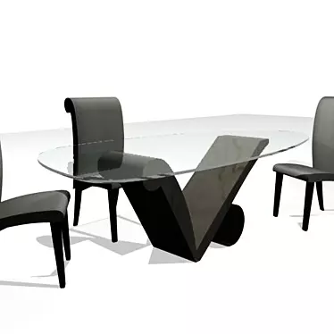 Italian Sebastien Table: 100*220 cm Rectangular 3D model image 1 