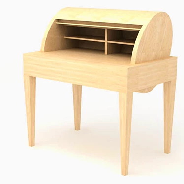 Wooden Legged Bureau 3D model image 1 