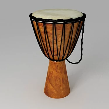 Ethnic African Djembe Drum 3D model image 1 