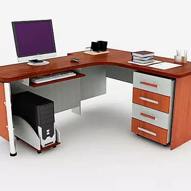 Modern Vray Computer Desk 3D model image 1 