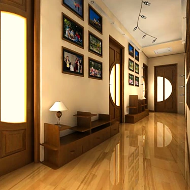 Sleek Corridor Panel 3D model image 1 