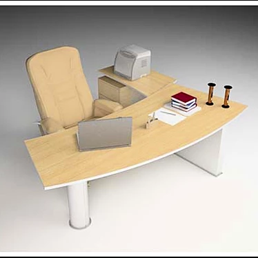 Flag Desk Executive Table Kit 3D model image 1 