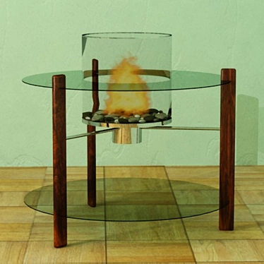 "Planika" Glass Bioethanol Fireplace 3D model image 1 