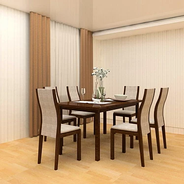 Elegant Dining Set 3D model image 1 