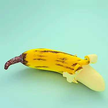 Ripe Banana with Textures 3D model image 1 